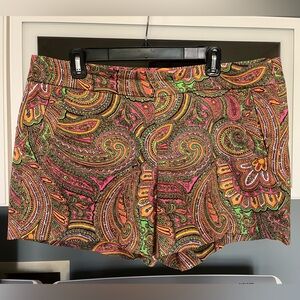 J.Crew “City Fit” Side Zip Paisley Women's Shorts - Size 14
